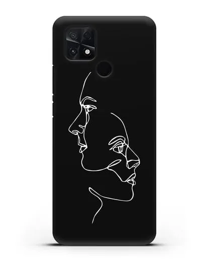 Чехол с рисунком одной линией Мужчина и женщина силиконовый для Xiaomi Poco C40