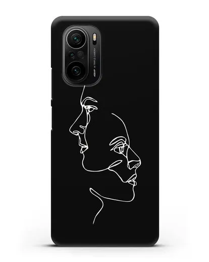 Чехол с рисунком одной линией Мужчина и женщина силиконовый для Xiaomi Poco F3 Pro