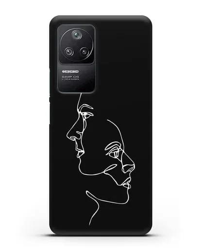 Чехол с рисунком одной линией Мужчина и женщина силиконовый для Xiaomi Poco F4