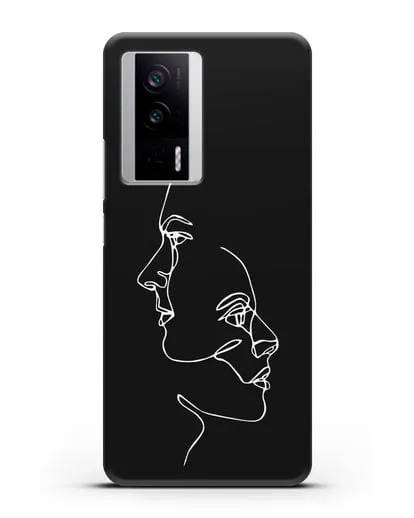 Чехол с рисунком одной линией Мужчина и женщина силиконовый для Xiaomi Poco F5 Pro