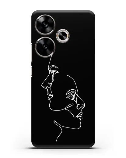 Чехол с рисунком одной линией Мужчина и женщина силиконовый для Xiaomi Poco F6