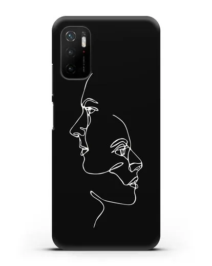 Чехол с рисунком одной линией Мужчина и женщина силиконовый для Xiaomi Poco M3 Pro