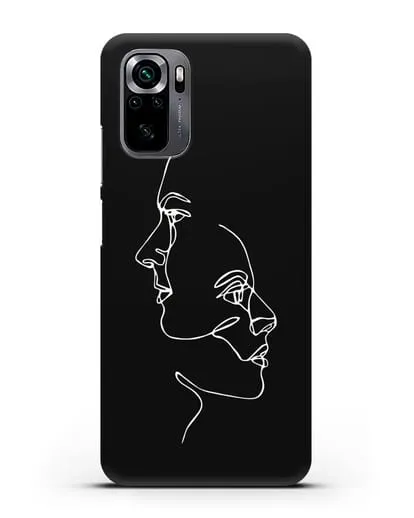 Чехол с рисунком одной линией Мужчина и женщина силиконовый для Xiaomi Poco M5s