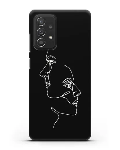 Чехол с рисунком одной линией Мужчина и женщина силиконовый для Samsung Galaxy A53