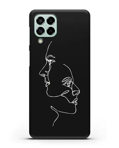 Чехол с рисунком одной линией Мужчина и женщина силиконовый для Samsung Galaxy M53 [SM-M536]