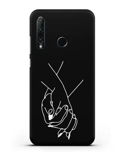 Чехол с рисунком одной линией Руки влюбленных силиконовый для Honor 20e