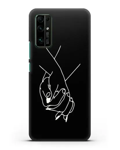 Чехол с рисунком одной линией Руки влюбленных силиконовый для Honor 30