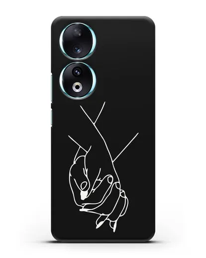 Чехол с рисунком одной линией Руки влюбленных силиконовый для Honor 90