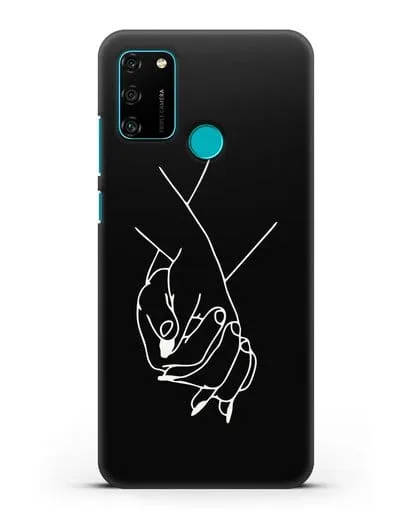 Чехол с рисунком одной линией Руки влюбленных силиконовый для Honor 9A