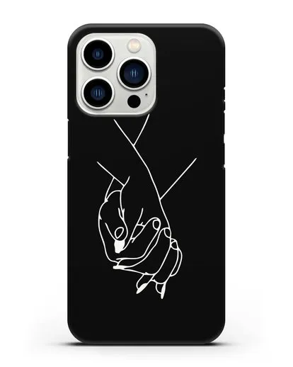 Чехол с рисунком одной линией Руки влюбленных силиконовый для iPhone 13 Pro