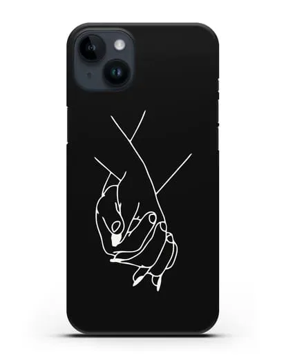 Чехол с рисунком одной линией Руки влюбленных силиконовый для iPhone 14 Plus