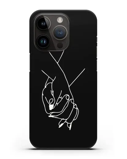 Чехол с рисунком одной линией Руки влюбленных силиконовый для iPhone 14 Pro
