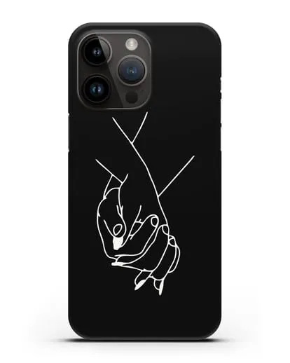 Чехол с рисунком одной линией Руки влюбленных силиконовый для iPhone 14 Pro Max