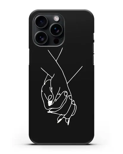 Чехол с рисунком одной линией Руки влюбленных силиконовый для iPhone 15 Pro Max