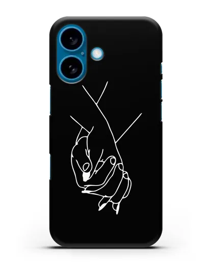 Чехол с рисунком одной линией Руки влюбленных силиконовый для iPhone 16