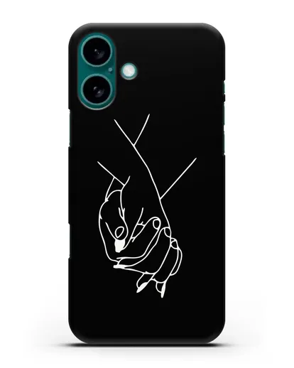 Чехол с рисунком одной линией Руки влюбленных силиконовый для iPhone 16 Plus
