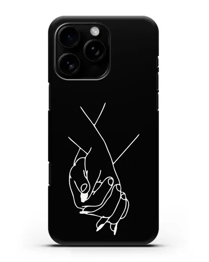 Чехол с рисунком одной линией Руки влюбленных силиконовый для iPhone 16 Pro Max