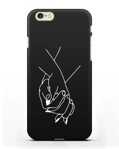 Чехол с рисунком одной линией Руки влюбленных силиконовый для iPhone 6
