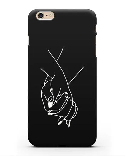 Чехол с рисунком одной линией Руки влюбленных силиконовый для iPhone 6 Plus