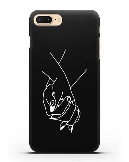 Чехол с рисунком одной линией Руки влюбленных силиконовый для iPhone 7 Plus