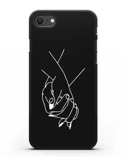 Чехол с рисунком одной линией Руки влюбленных силиконовый для iPhone SE 2020