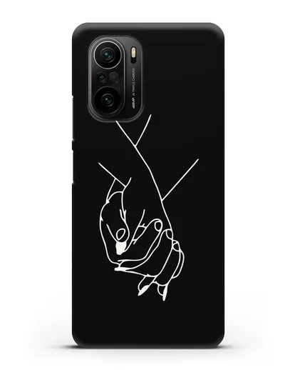 Чехол с рисунком одной линией Руки влюбленных силиконовый для Xiaomi Poco F3