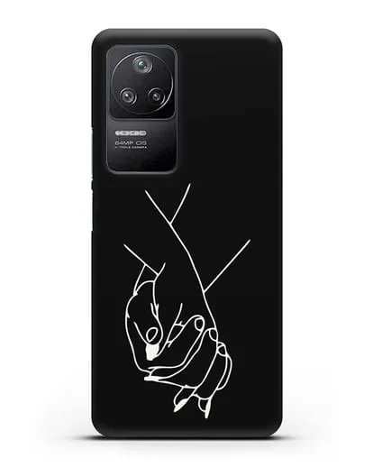 Чехол с рисунком одной линией Руки влюбленных силиконовый для Xiaomi Poco F4