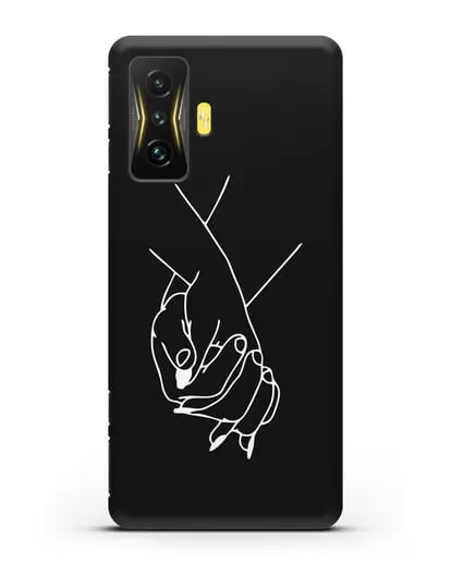 Чехол с рисунком одной линией Руки влюбленных силиконовый для Xiaomi Poco F4 GT