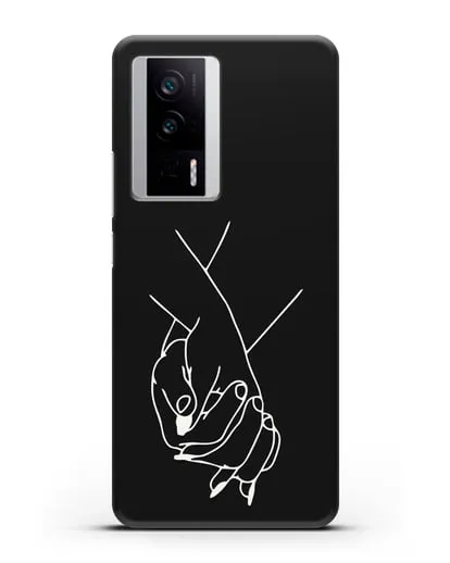 Чехол с рисунком одной линией Руки влюбленных силиконовый для Xiaomi Poco F5 Pro