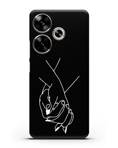 Чехол с рисунком одной линией Руки влюбленных силиконовый для Xiaomi Poco F6
