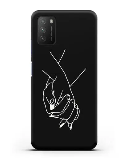 Чехол с рисунком одной линией Руки влюбленных силиконовый для Xiaomi Poco M3