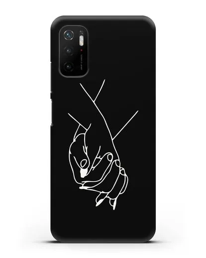 Чехол с рисунком одной линией Руки влюбленных силиконовый для Xiaomi Poco M3 Pro