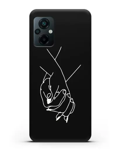 Чехол с рисунком одной линией Руки влюбленных силиконовый для Xiaomi Poco M5