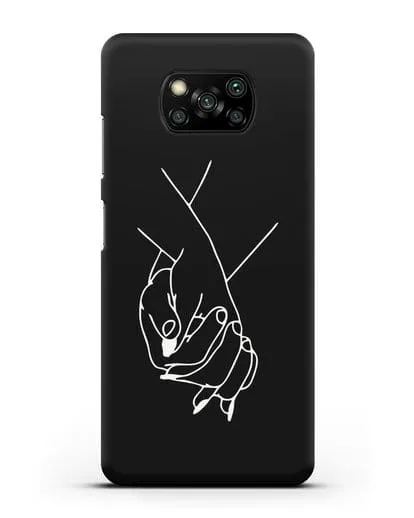 Чехол с рисунком одной линией Руки влюбленных силиконовый для Xiaomi Poco X3