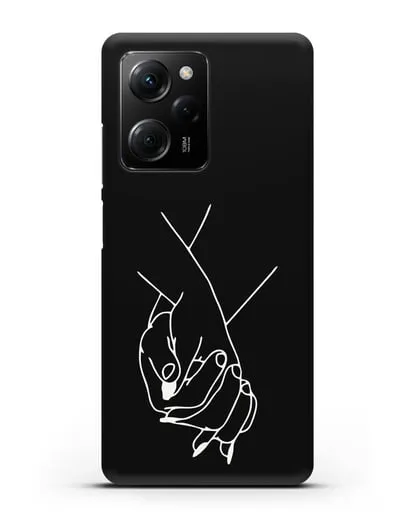 Чехол с рисунком одной линией Руки влюбленных силиконовый для Xiaomi Poco X5 Pro