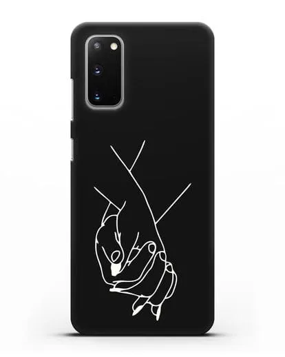 Чехол с рисунком одной линией Руки влюбленных силиконовый для Samsung Galaxy S20 [SM-G980F]