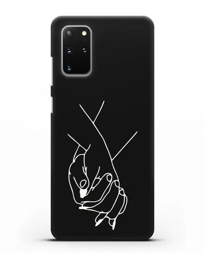 Чехол с рисунком одной линией Руки влюбленных силиконовый для Samsung Galaxy S20 Plus [SM-G985F]