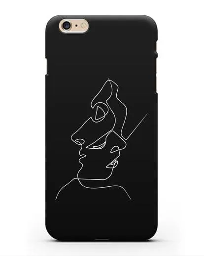 Чехол с рисунком одной линией Лица силиконовый для iPhone 6 Plus