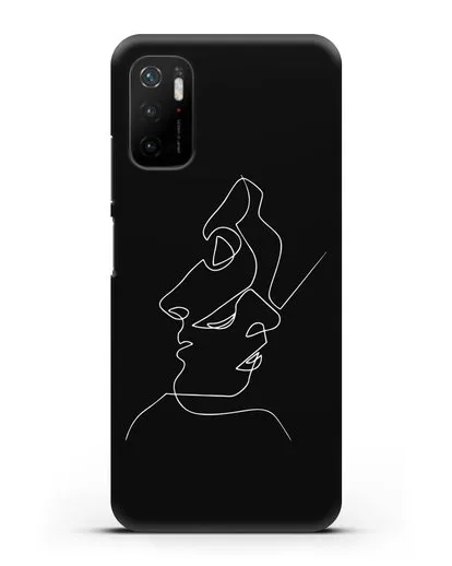 Чехол с рисунком одной линией Лица силиконовый для Xiaomi Poco M3 Pro