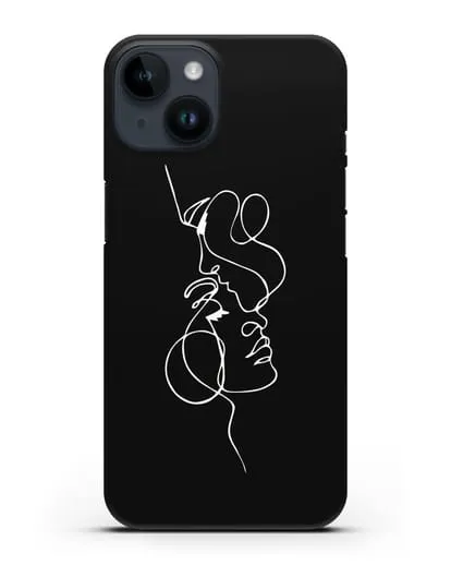 Чехол с рисунком одной линией Близость силиконовый для iPhone 14