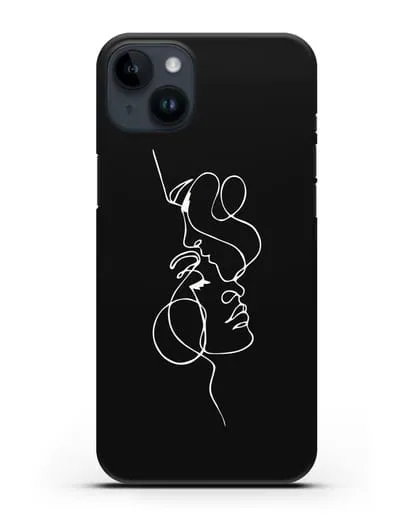 Чехол с рисунком одной линией Близость силиконовый для iPhone 14 Plus