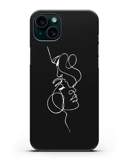 Чехол с рисунком одной линией Близость силиконовый для iPhone 15 Plus