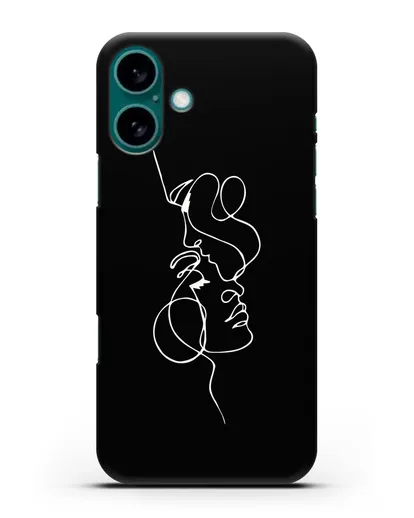 Чехол с рисунком одной линией Близость силиконовый для iPhone 16 Plus