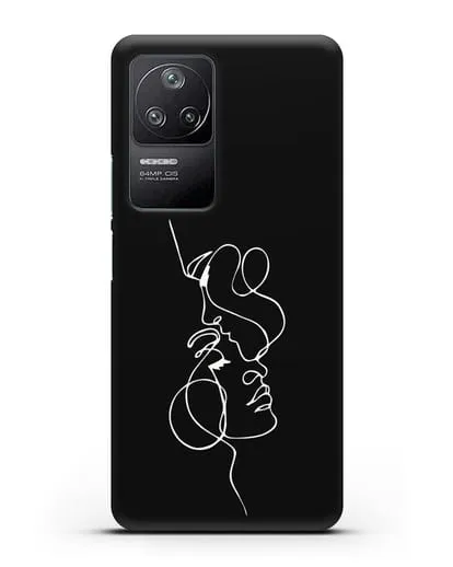 Чехол с рисунком одной линией Близость силиконовый для Xiaomi Poco F4