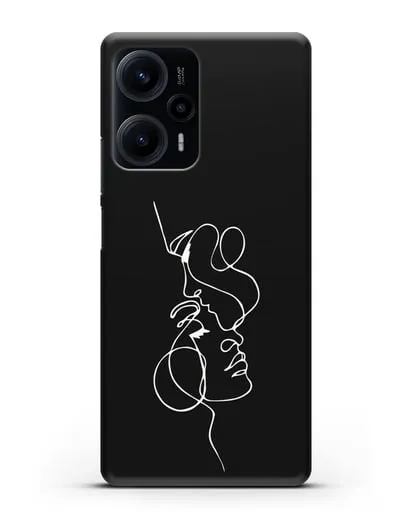 Чехол с рисунком одной линией Близость силиконовый для Xiaomi Poco F5