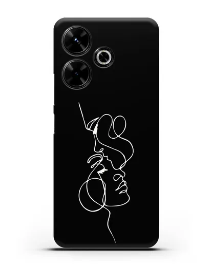 Чехол с рисунком одной линией Близость силиконовый для Xiaomi Poco M6