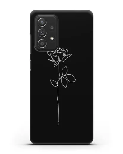 Чехол с рисунком одной линией Роза силиконовый для Samsung Galaxy A53
