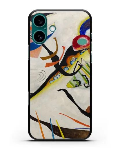 Чехол Синий сегмент (Кандинский Василий) силиконовый для iPhone 16 Plus