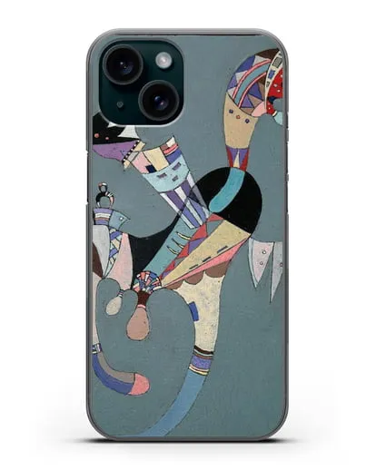 Чехол Плавающая фигура (Кандинский Василий) силиконовый для iPhone 15