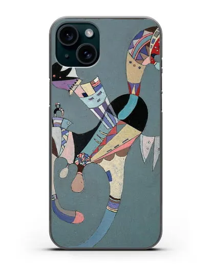 Чехол Плавающая фигура (Кандинский Василий) силиконовый для iPhone 15 Plus